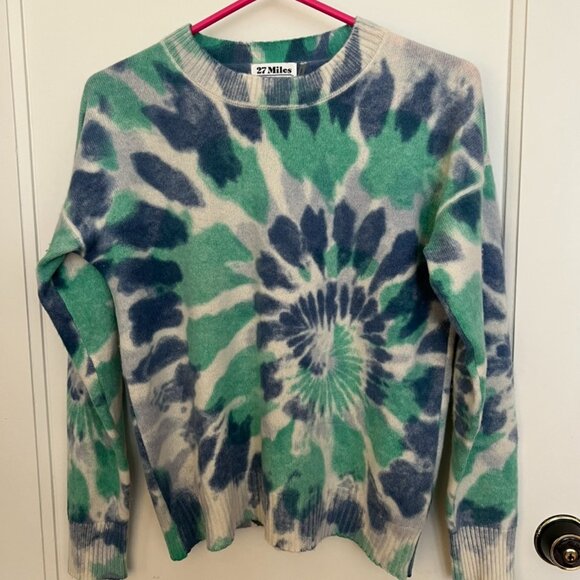 100% Cashmere Tie-Dye Sweater - Size Medium - 27 Miles - Picture 1 of 9